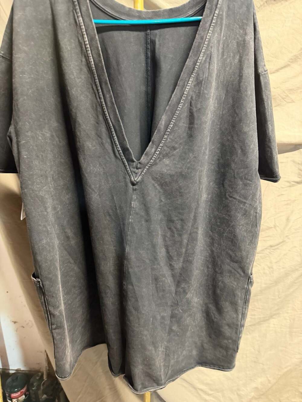 Free People Movement Hot Shot Washed Black V-Neck Romper - Picture 1 of 5
